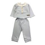 CALAMARO completo 2pz polo-pantalone tinta unita con stampa Azzurro per Neonato 11016 AZZURRO CALAMARO 
