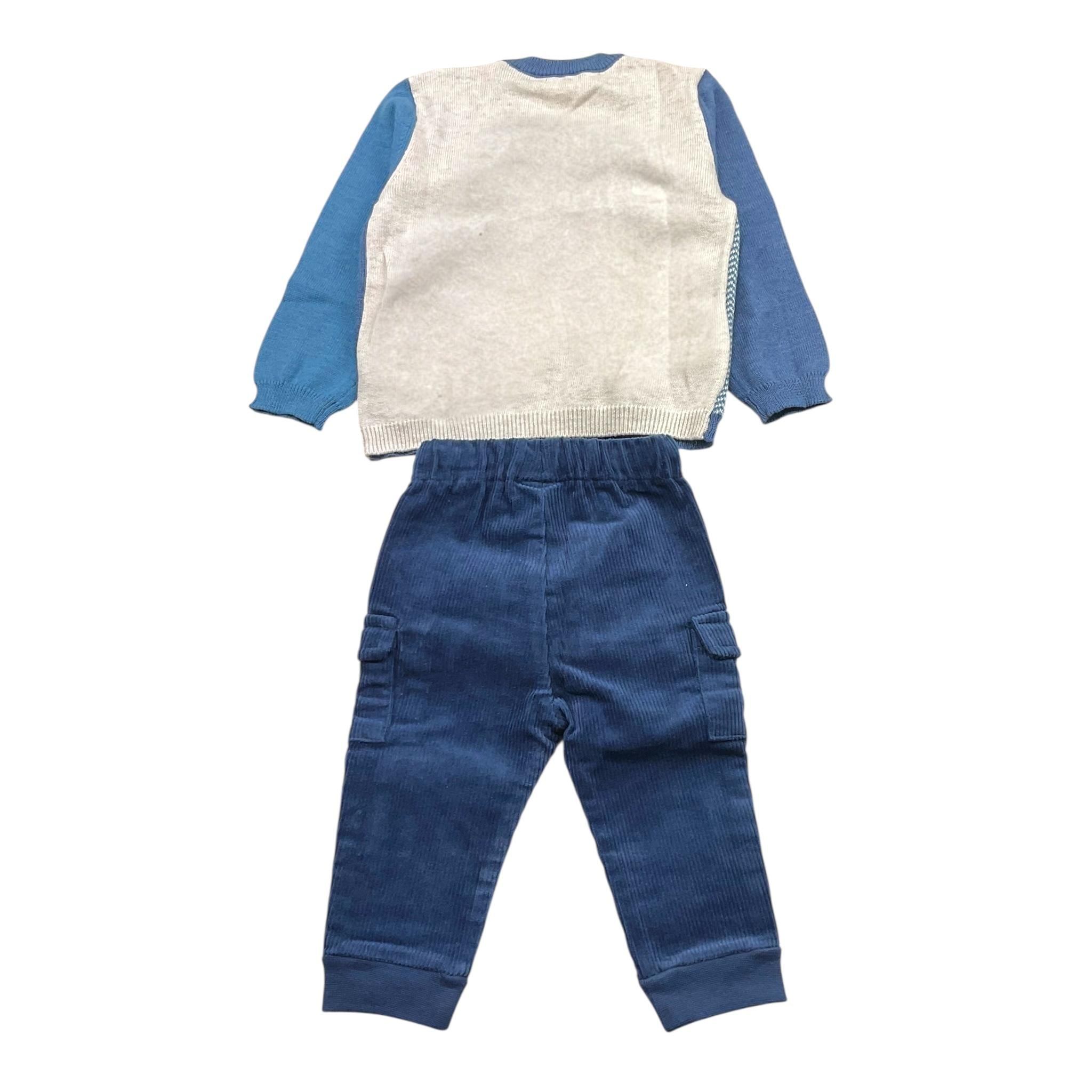 MAYORAL completo 2pz maglia-pantalone tinta unita Blu per Neonato 2529 BLU MAYORAL 