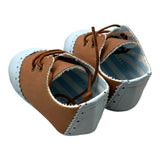 Marlu' Zweifarbige Schuhe mit Schnürsenkeln Braun/Blau für Neugeborene