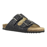 Colors Of California Schwarze Sandalen mit Glitzerschnalle für Mädchen