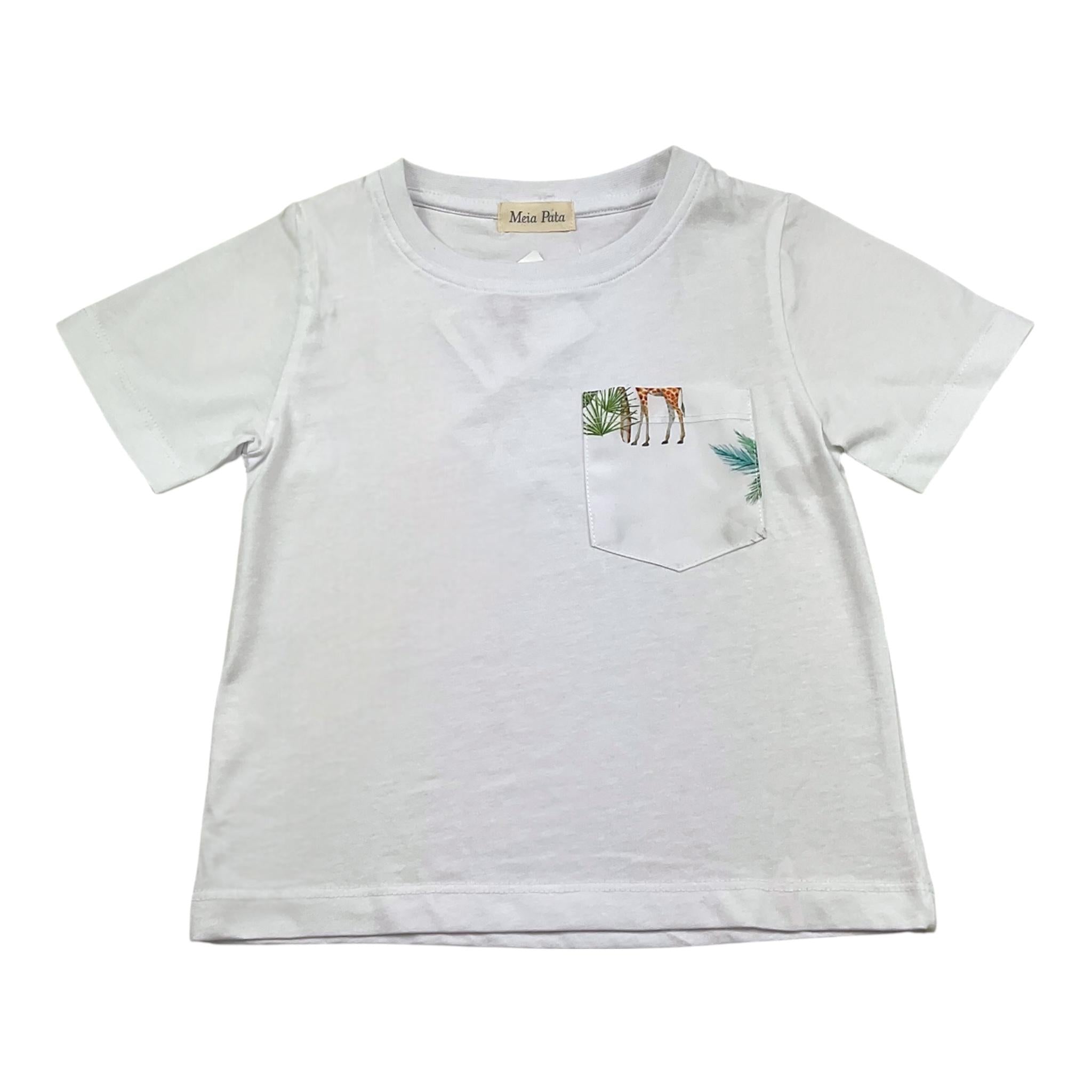 Meia Pata T-Shirt Girocollo Tinta Unita con Taschino per Bambino MEIAPTT BIANCO MEIA PATA 