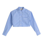 Iceberg Camicia Tinta Unita con Fantasia A Righe per Bambina CMICE5150J AZZURRO ICEBERG 