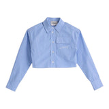 Iceberg Camicia Tinta Unita con Fantasia A Righe per Bambina CMICE5150J AZZURRO ICEBERG 