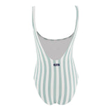 Saint Barth Costume Intero Bicolore con Fantasia A Righe per Bambina CARA001 BIANCO/VERDE SAINT BARTH 