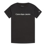 Calvin Klein Einfarbiges T-Shirt mit Rundhalsausschnitt und Print in Schwarz für Jungen