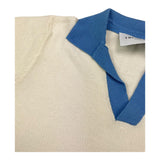 Trussardi Poloshirt Halbarm Unifarben mit kontrastierenden Profilen Creme für Jungen