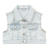 Vicolo Einfarbige Jeansweste Hellblau für Baby Mädchen