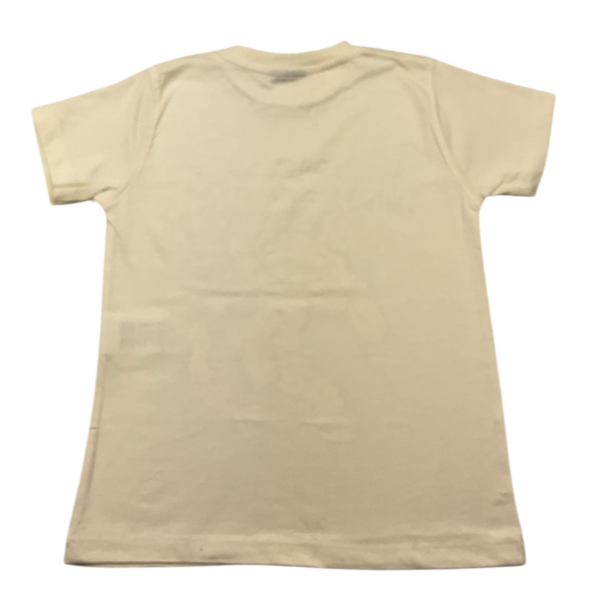 DISCLAIMER t-shirt girocollo tinta unita con stampa in contrasto Avorio per Bambino 24IDK58262 AVORIO DISCLAIMER 
