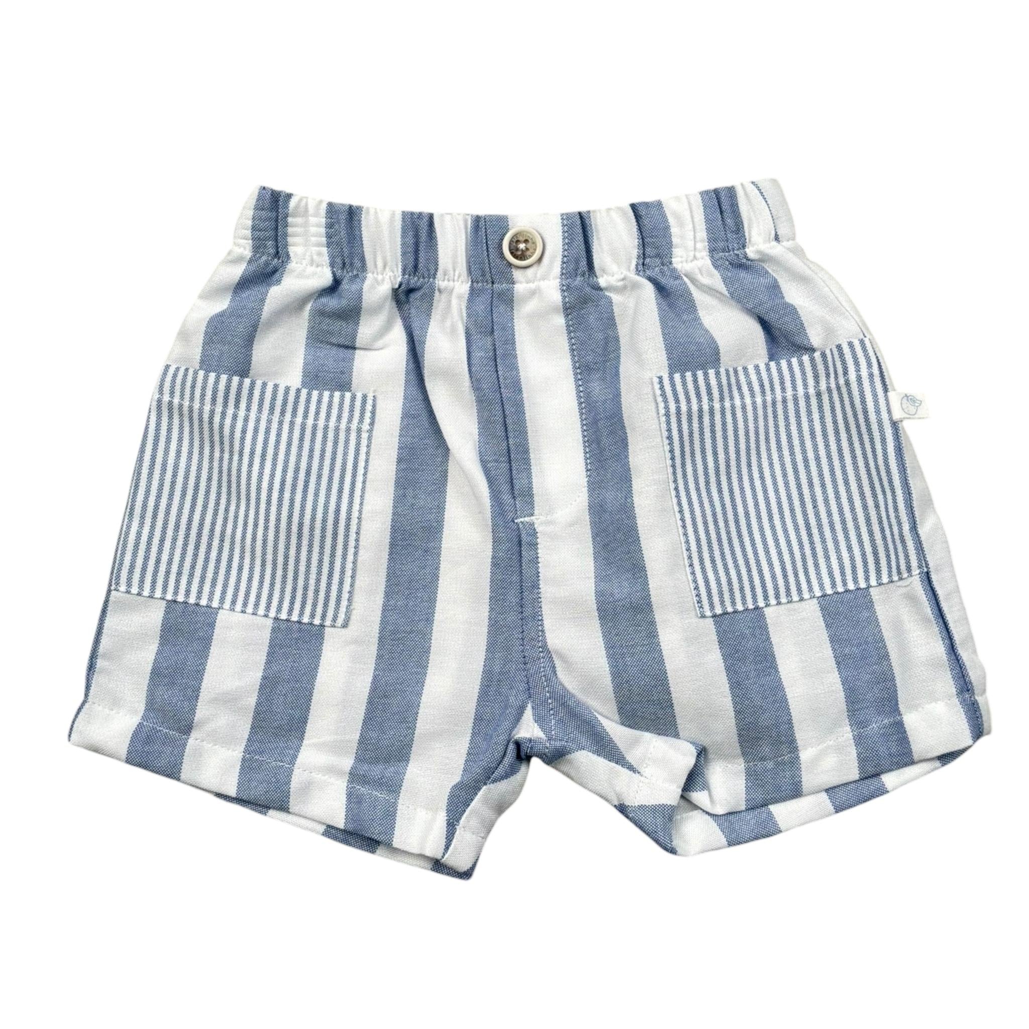 Laranjinha Bermuda Bicolore con Fantasia A Righe per Neonato 92908V5834R59 BIANCO LARANJINHA 