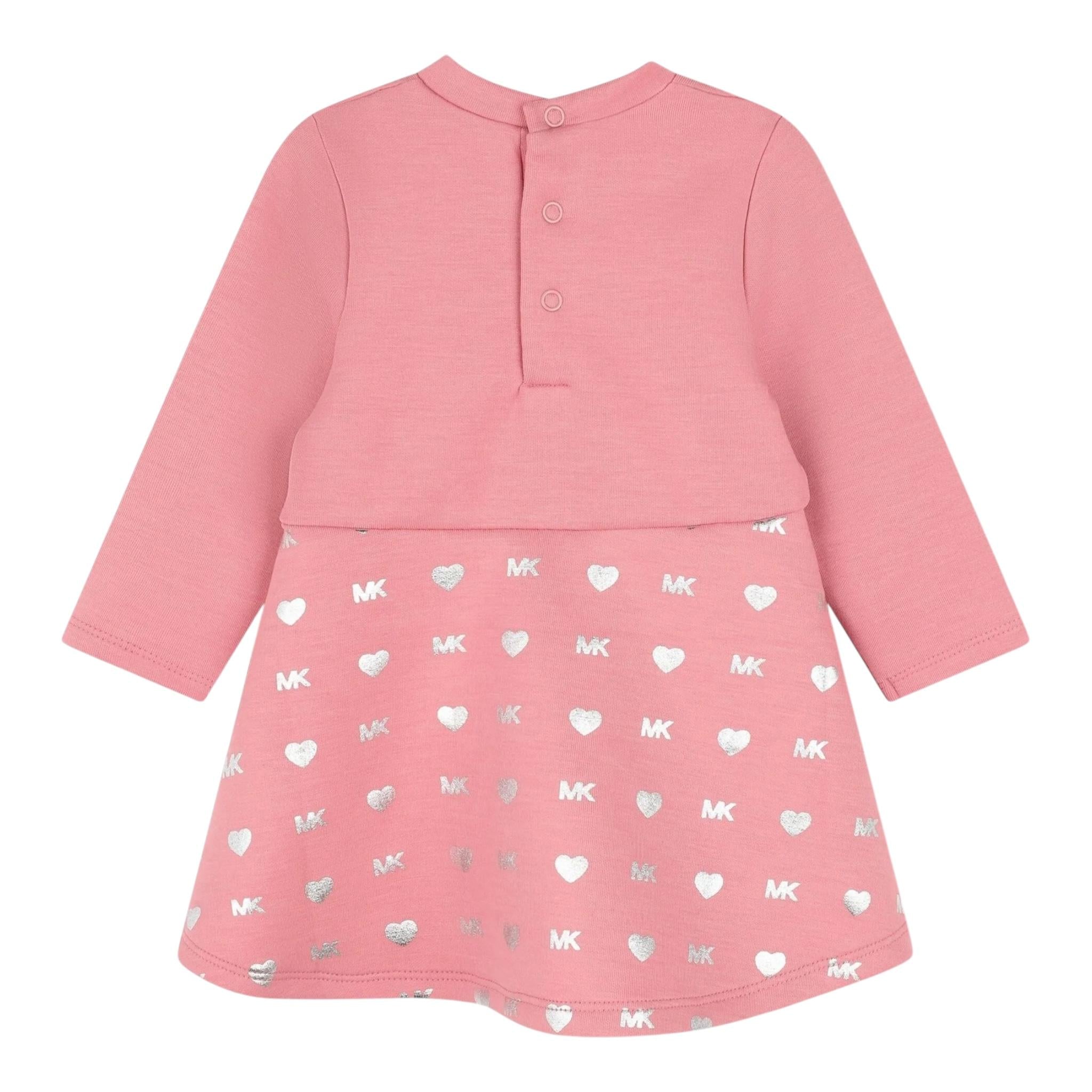 MICHAEL KORS abito manica lunga tinta unita Rosa per Neonata R30127 ROSA MICHAEL KORS 