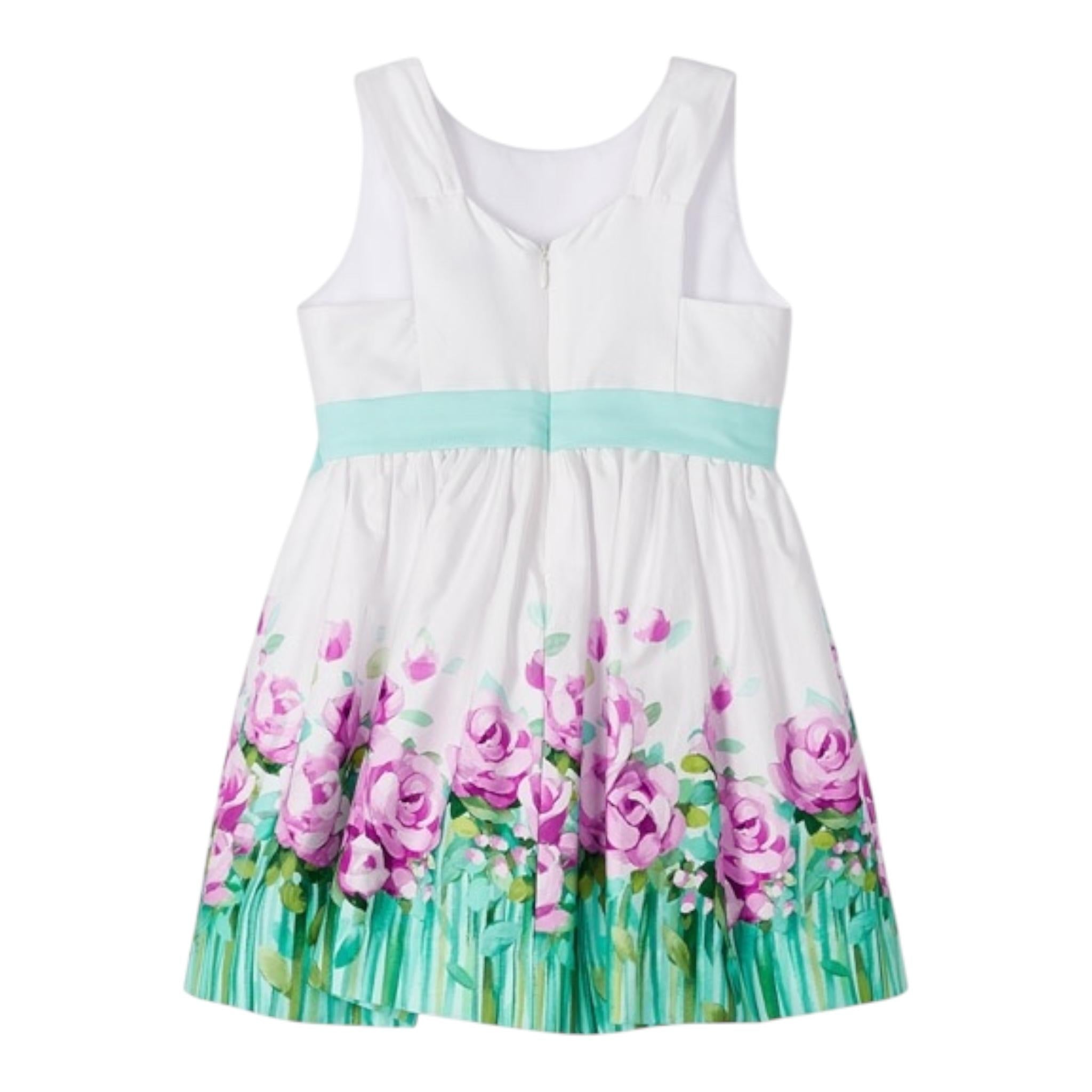 Mayoral Abito Tinta Unita con Fantasia Fiori per Neonata 3915N BIANCO MAYORAL 