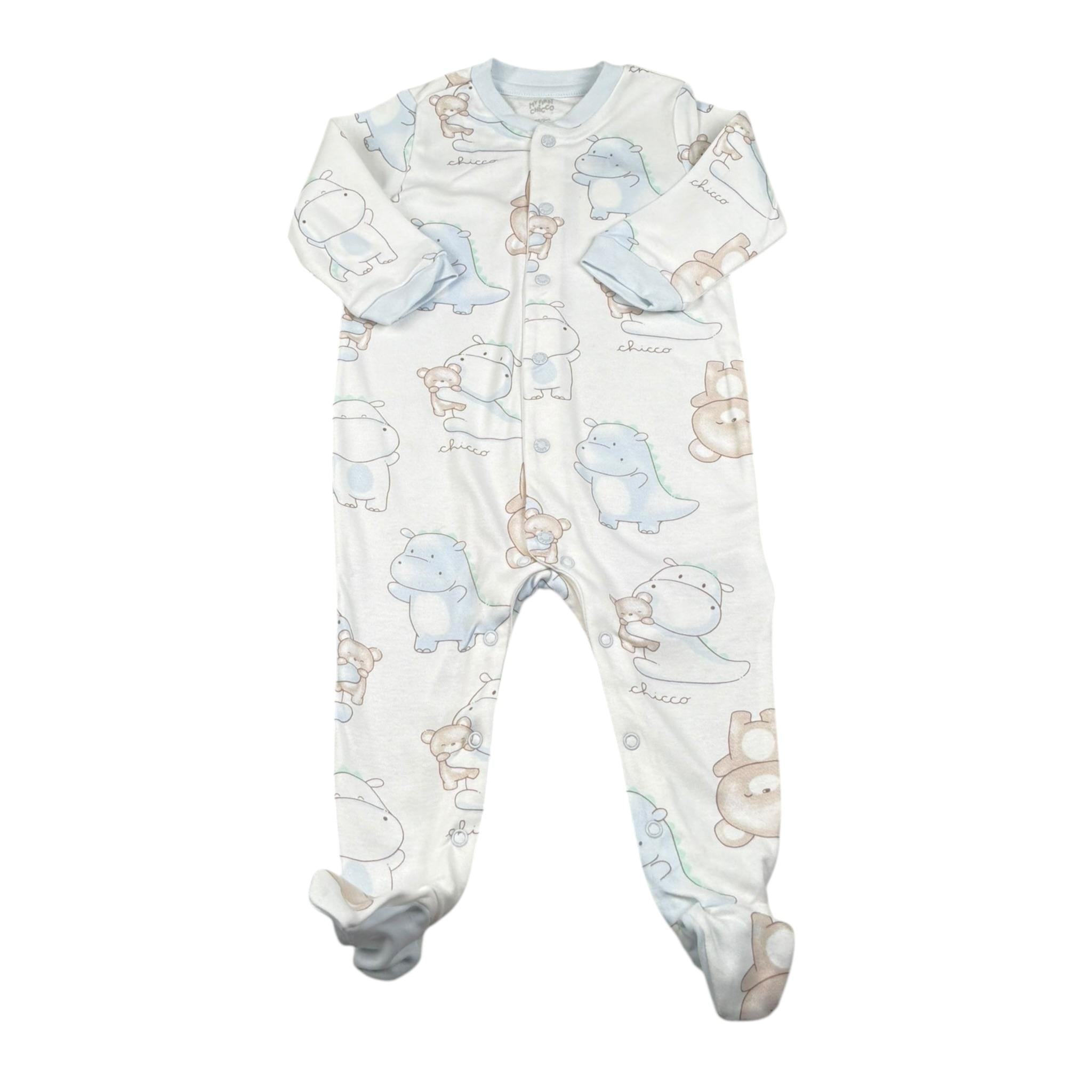 Chicco Tutina Tinta Unita con Stampa per Neonato 02400 BIANCO CHICCO 