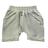 Bamboom+Babies Einfarbige Bermuda-Shorts mit Kunstknöpfen und elastischem Bund, Sandfarben für Jungen