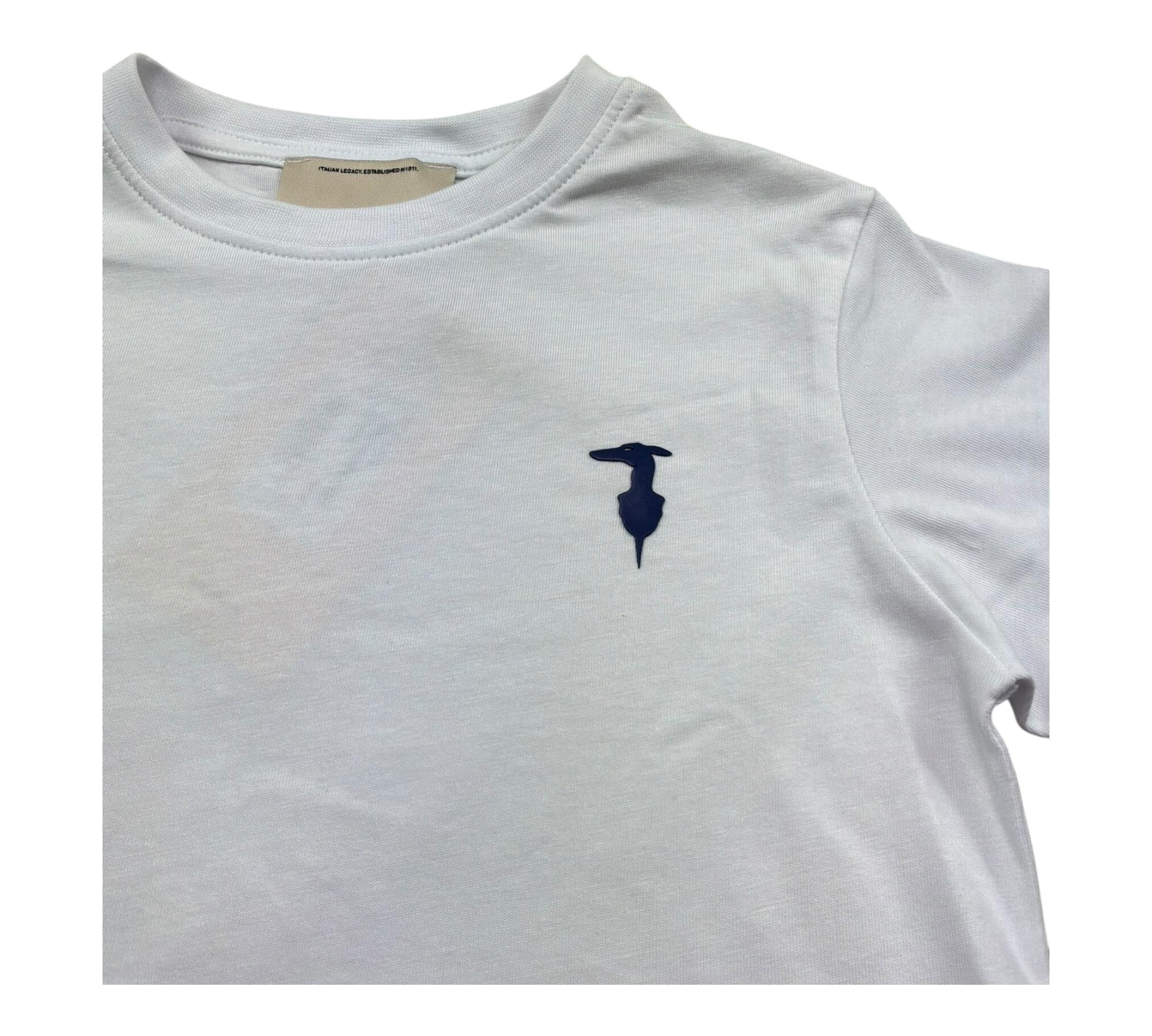 Trussardi T-Shirt Girocollo Tinta Unita con Logo per Bambino TBP26002TS BIANCO TRUSSARDI 