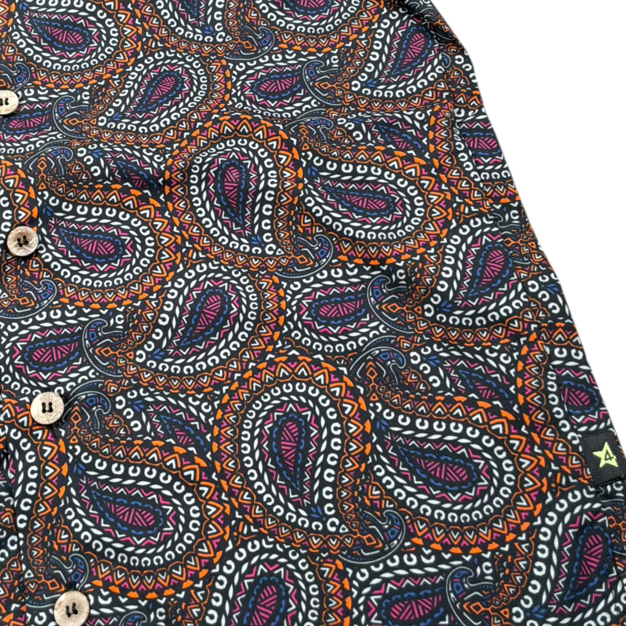 4Giveness Camicia Mezza Manica Tinta Unita con Fantasia per Bambino FGCB4076 NERO 4GIVENESS 