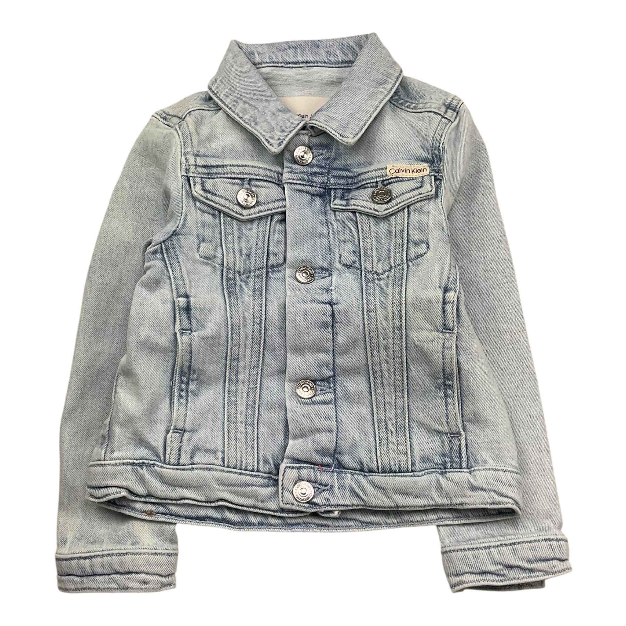 Calvin Klein Giubbino In Denim Tinta Unita con Logo per Bambino IG0IG02721 AZZURRO CALVIN KLEIN 