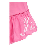 Miss Blumarine Baby-Mädchen Einfarbige trägerlose Kleider mit rosa Logo-Print