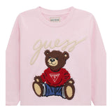 GUESS felpa tinta unita girocollo con stampa Rosa per Neonata H4BT02KAX73 ROSA GUESS 
