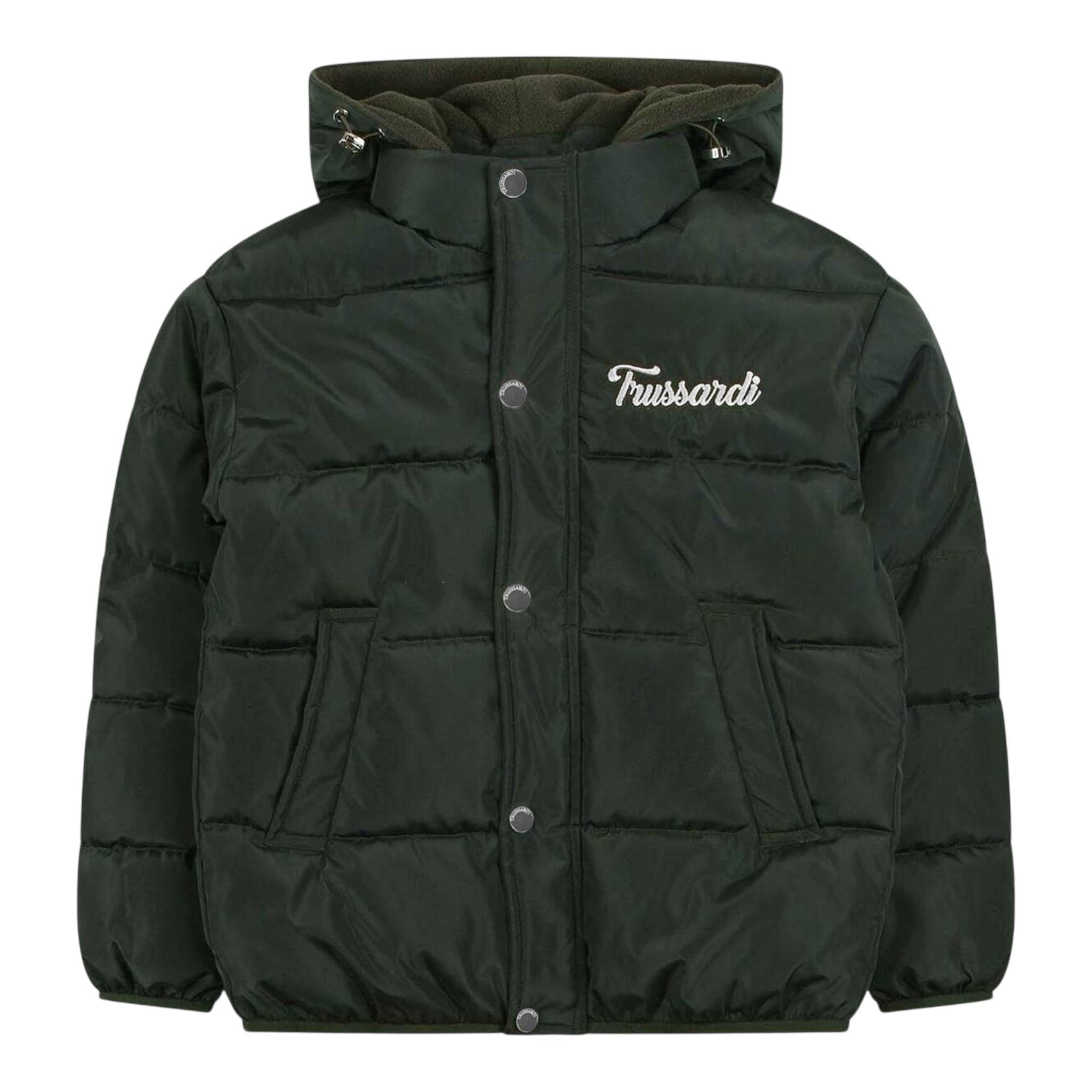 TRUSSARDI giubbino tinta unita con zip e cappuccio Verde per Bambino TBA24087PI VERDE TRUSSARDI 