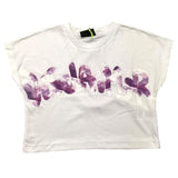 Disclaimer Schlichtes Crop-T-Shirt mit Kontrast-Print in Weiß für Mädchen