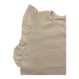 Aventiquattrore Einfarbiges Tanktop mit beigen Rüschen für Baby-Mädchen