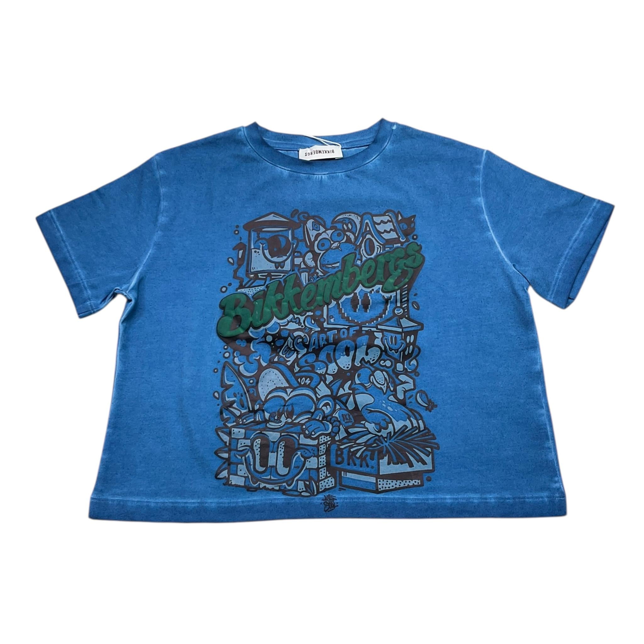 Bikkembergs T-Shirt Tinta Unita con Stampa per Bambino BK2504X BLU BiKKEMBERGS 