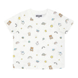 Moschino T-Shirt Girocollo Tinta Unita con Stampe per Neonato MOM047 BIANCO MOSCHINO 