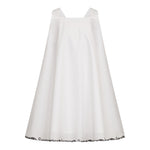 Simonetta Abito Giromanica Tinta Unita con Ricami Logo per Bambina SW1A22P0518 BIANCO SIMONETTA 