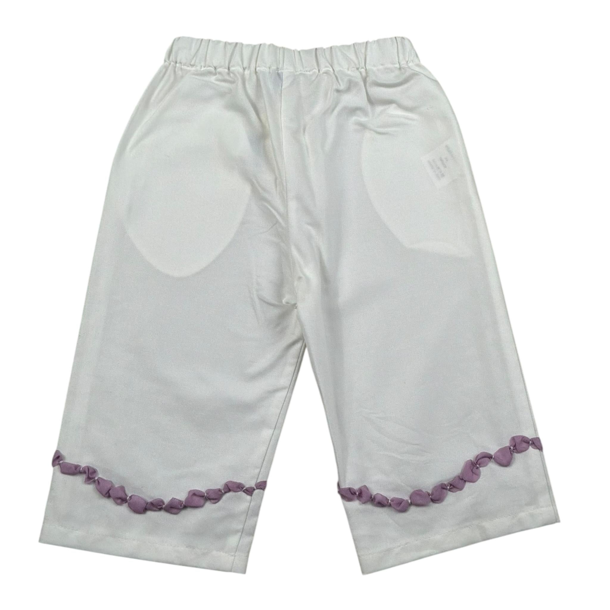 Ilfarobimbi Pantalone A Palazzo tinta unita Bianco per Bambina IFB400404 BIANCO ILFAROBIMBI 