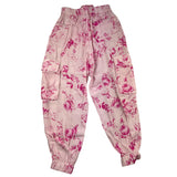 Miss Blumarine Einfarbige Hose mit Blumenmuster in Rosa für Mädchen