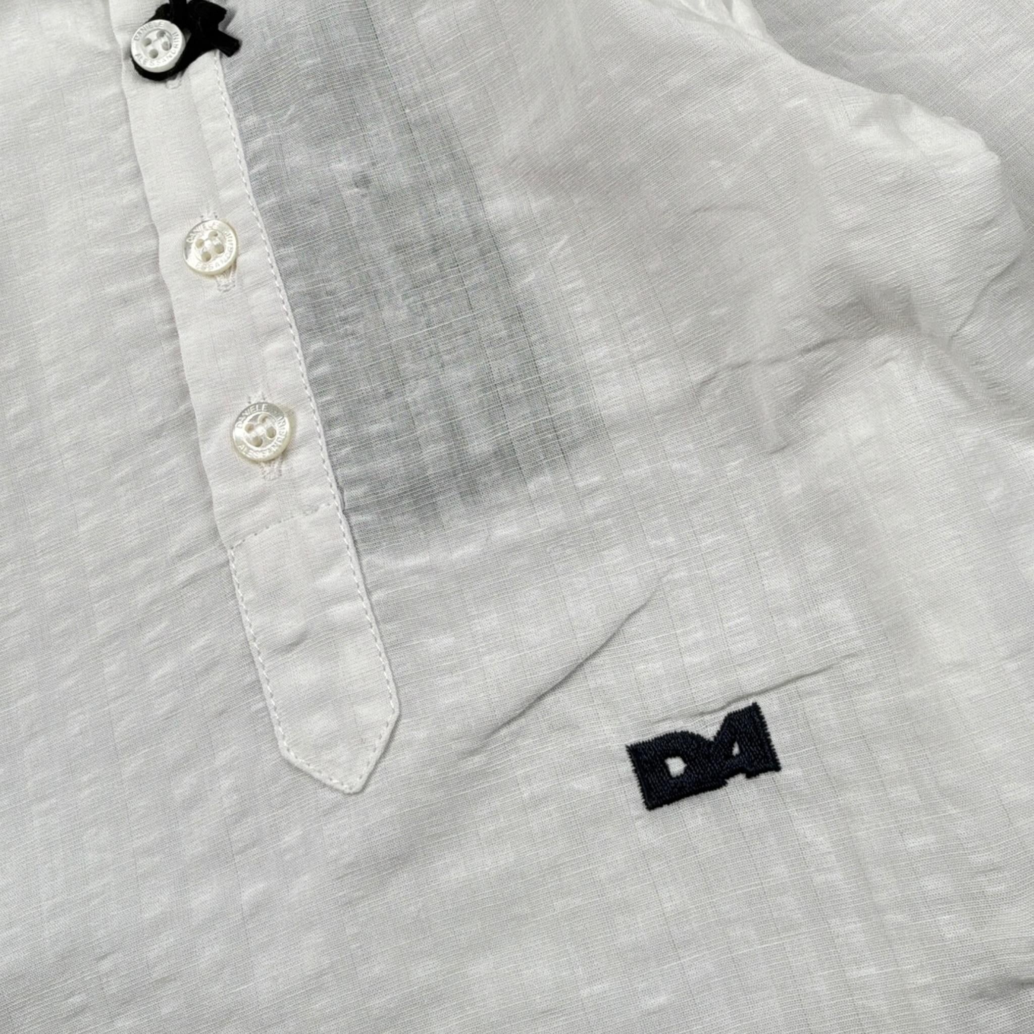 Daniele Alessandrini Camicia tinta unita con Logo Bianco per Neonato 1295C0890 BIANCO DANIELE ALESSANDRINI 