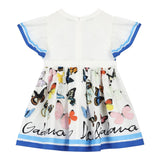 Dolce & Gabbana Abito Tinta Unita Giromanica con Stampa per Bambina L5JD9P BIANCO DOLCE & GABBANA 