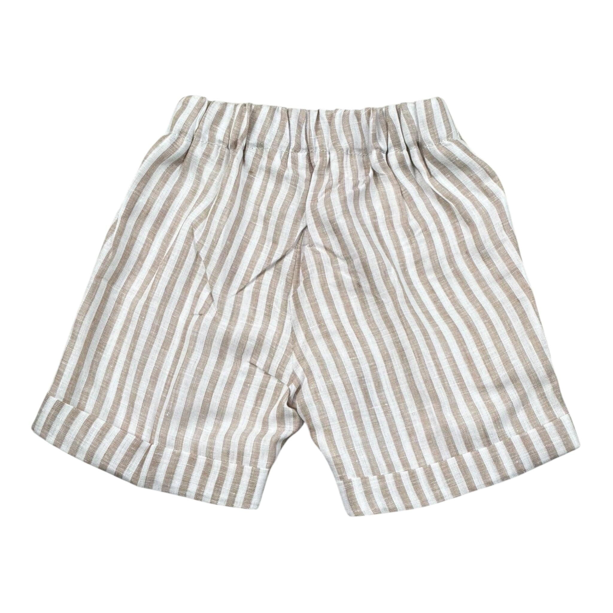 La Stupenderia Bermuda Tinta Unita con Fantasia A Righe per Neonato TJBR75 BIANCO LA STUPENDERIA 