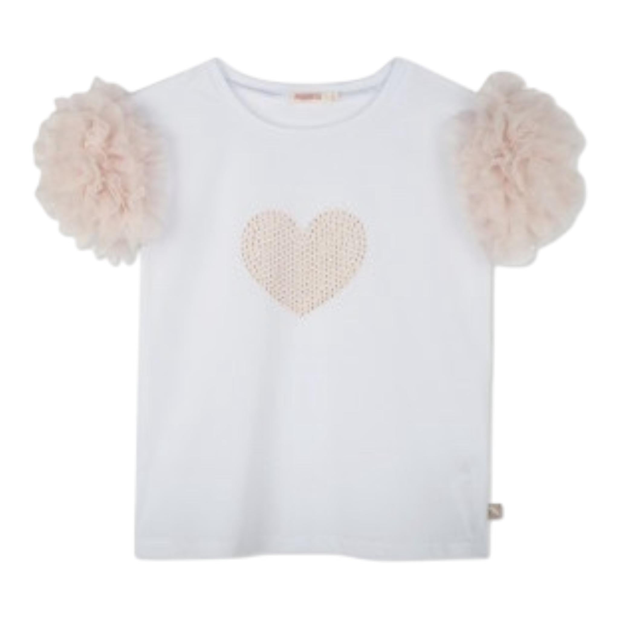 Billieblush T-Shirt Tinta Unita con Brillantini per Bambina U20991 BIANCO BillIEBLUSH 