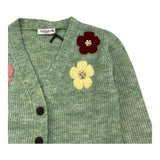 TRUSSARDI cardigan tinta unita con ricami Verde per Bambina TGA25091CD VERDE TRUSSARDI 