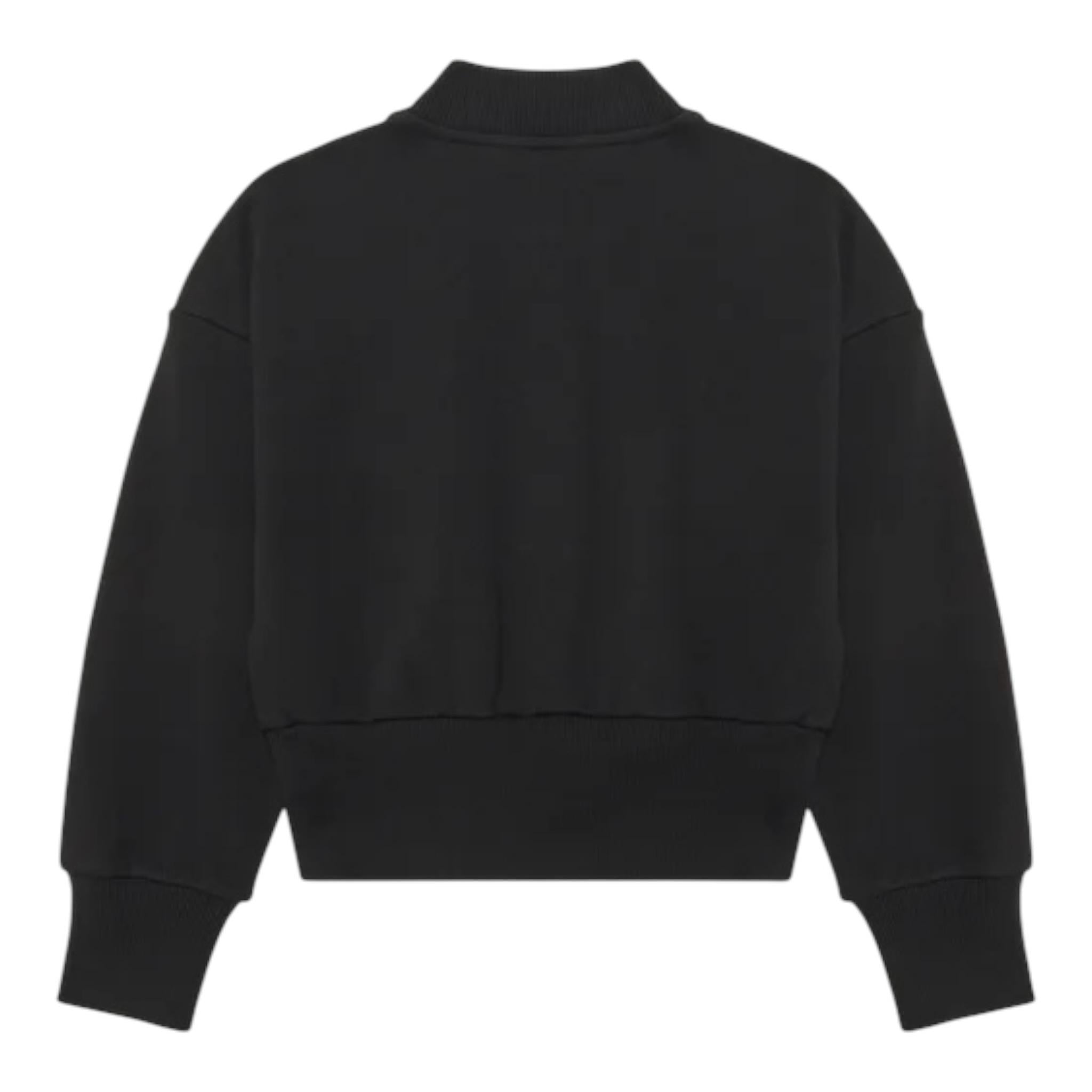 Balmain Felpa Chiusa Mezzo Collo Tinta Unita con Logo per Bambina BV4A90 NERO BALMAIN 