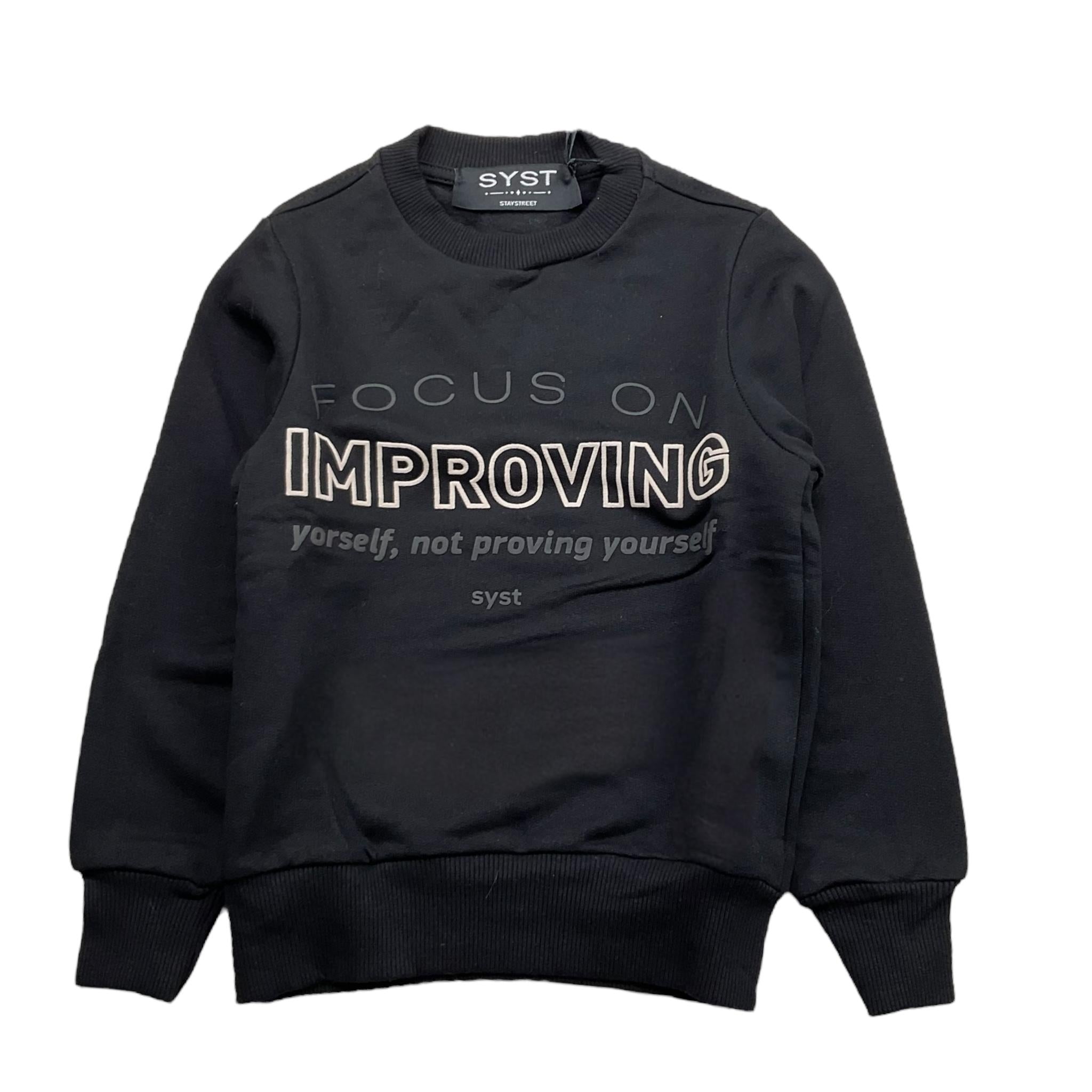 STAY STREET felpa girocollo tinta unita con stampa Nero per Bambino FB3003J NERO STAY STREET 