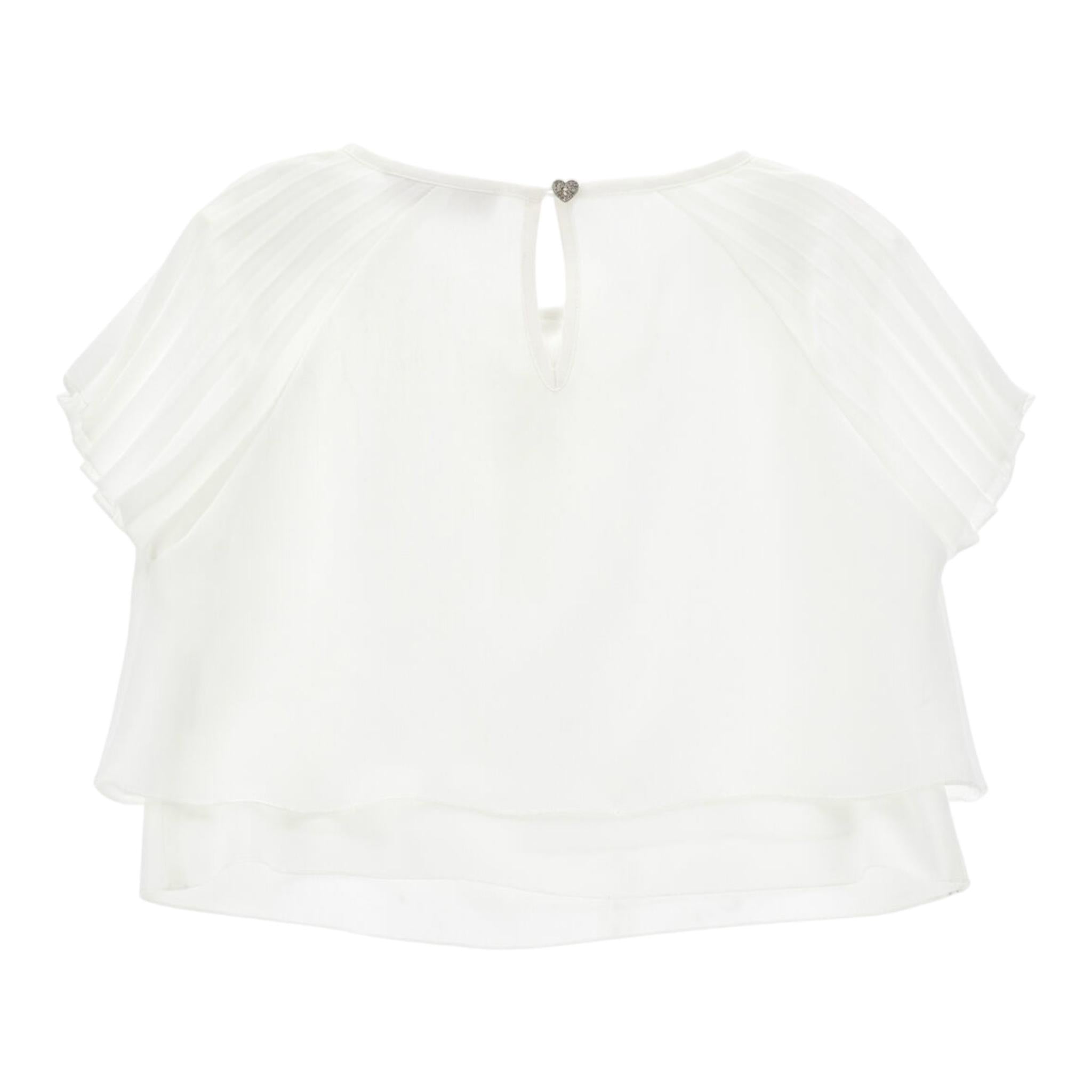 Monnalisa Camicia Mezza Manica Tinta Unita per Bambina 79E610X BIANCO MONNALISA 