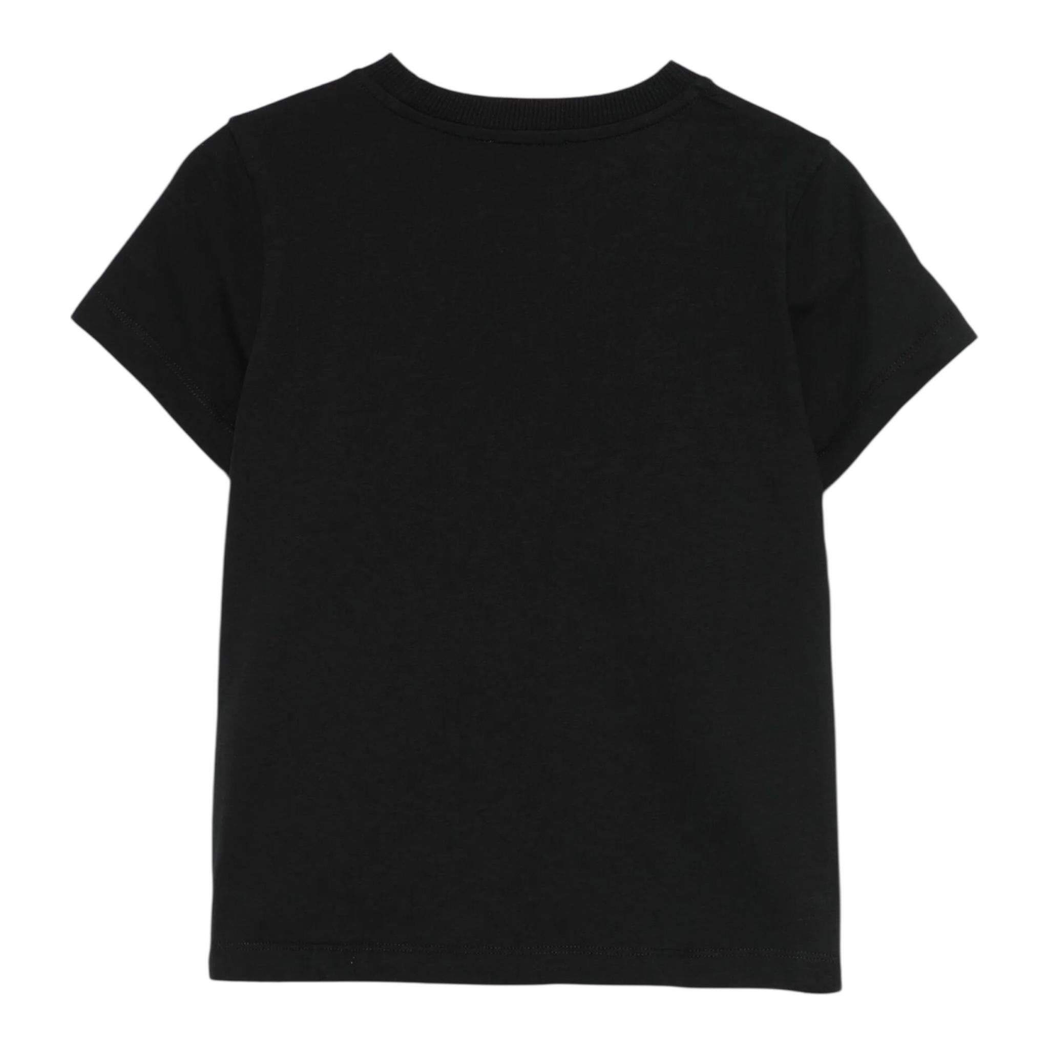 Moschino T-Shirt Girocollo Tinta Unita con Stampa per Bambino H8M04K NERO MOSCHINO 