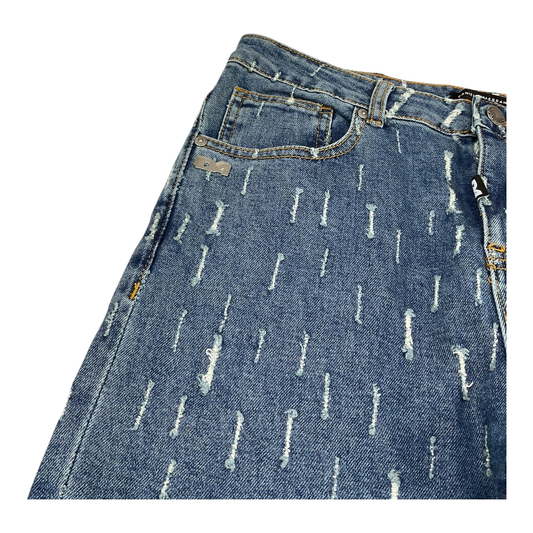 Daniele Alessandrini Jeans Tinta Unita con Strappi per Bambino 1235PD00257 BLU DANIELE ALESSANDRINI 