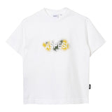 Aspesi Rundhals-T-Shirt einfarbig mit weißem Logo-Print für Jungen