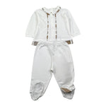 Babyvip Completo 2 Pezzi Shirt-Ghettina Tinta Unita per Neonato T3819 BIANCO BABYVIP 