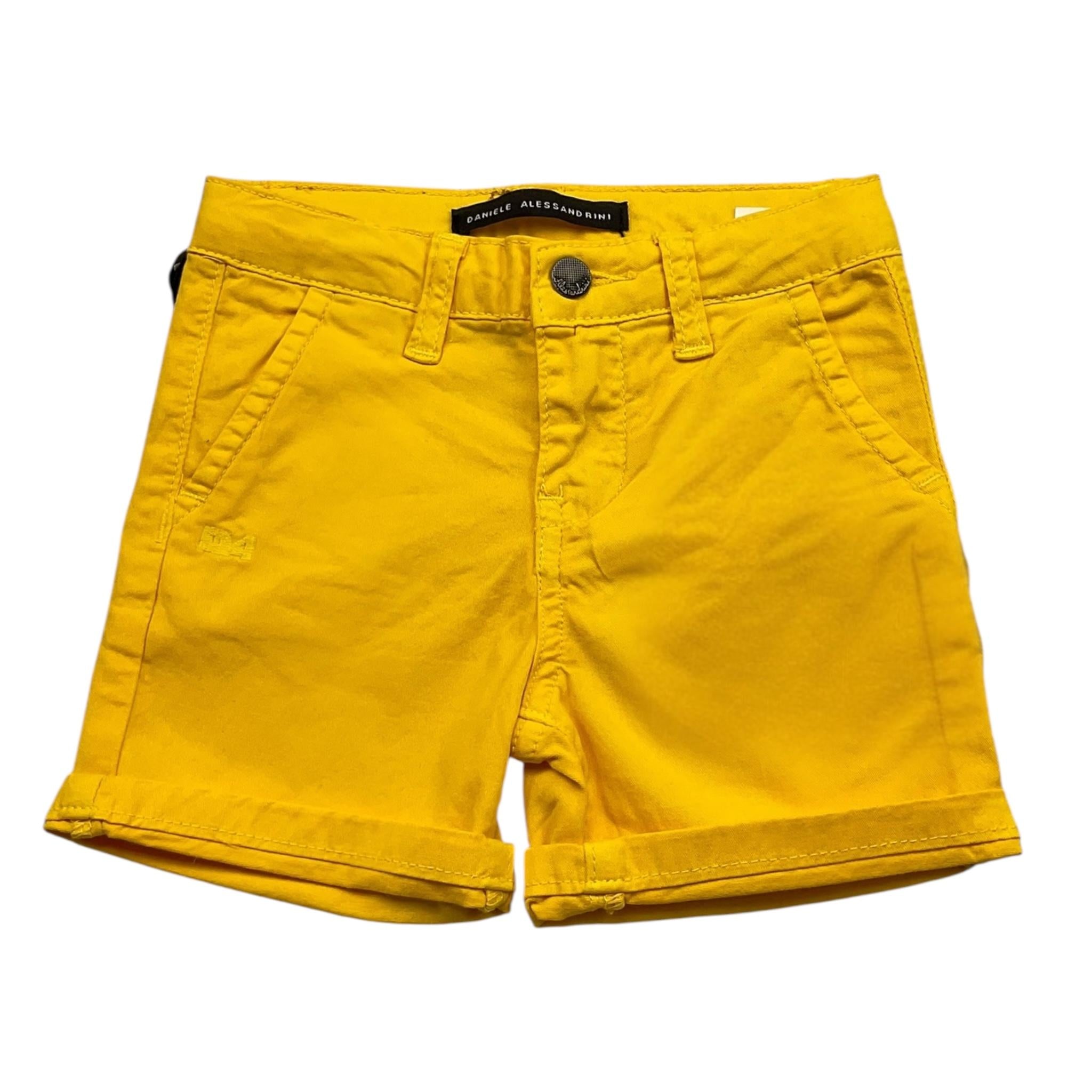 Daniele Alessandrini Bermuda Tinta Unita con Girovita Regolabile per Bambino 1296S00202 GIALLO DANIELE ALESSANDRINI 