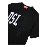 Diesel T.Shirt Girocollo Tinta Unita con Logo per Bambino J02228 NERO DIESEL 