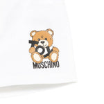 Moschino Bermuda tinta unita con Logo Bianco per Neonato MUQ018XXXX BIANCO MOSCHINO 