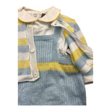 Marlu‘ 3-teiliges Set Shirt-Cardigan-Blauer Strampler für Neugeborene
