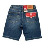 Levi'S Bermuda In Denim Tinta Unita con Girovita Regolabile per Bambino 8EM374 BLU LEVI'S 
