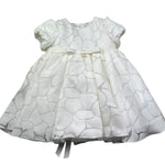 Le Bebe Abito Mezza Manica Tinta Unita con Ricami per Neonata LBG6328 BIANCO LE BEBE 