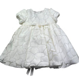 Le Bebe Abito Mezza Manica Tinta Unita con Ricami per Neonata LBG6328 BIANCO LE BEBE 
