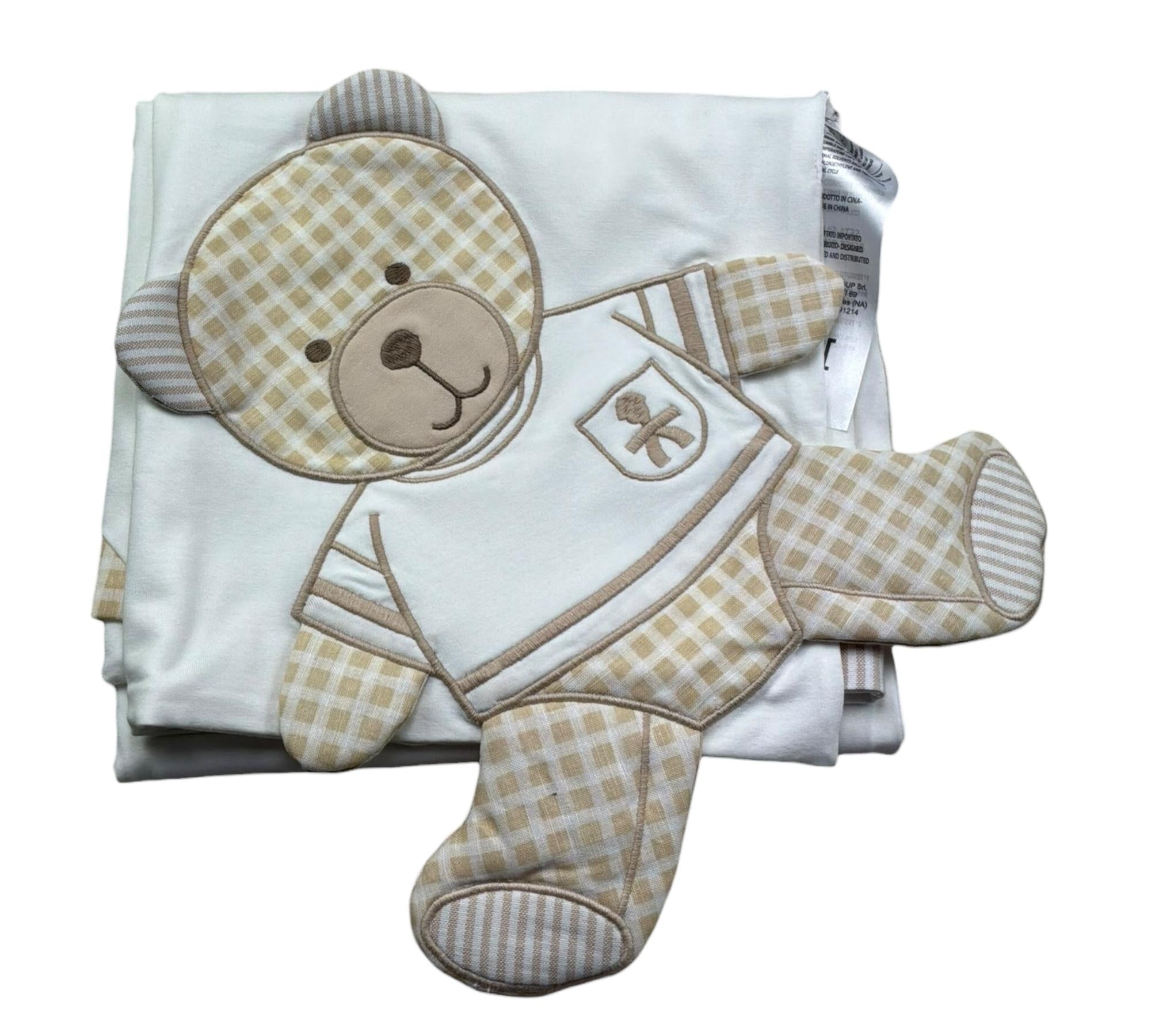 Le Bebe Coperta Tinta Unita con Ricami per Neonato LBB5285 BIANCO LE BEBE 